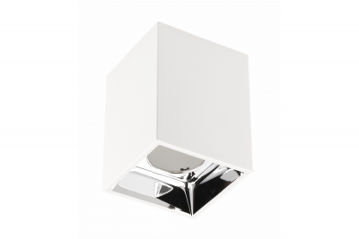Decor Таванна лампа ARIES PC 77x100мм IP20 максимум 20W квадратна бяла/хром 1208963817