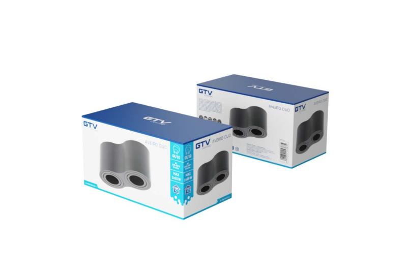 Decor Таванна осветителна арматура AVEIRO DUO алуминий 160x80x85мм IP20 максимум 20W*2 кръгла черна. 1208963826