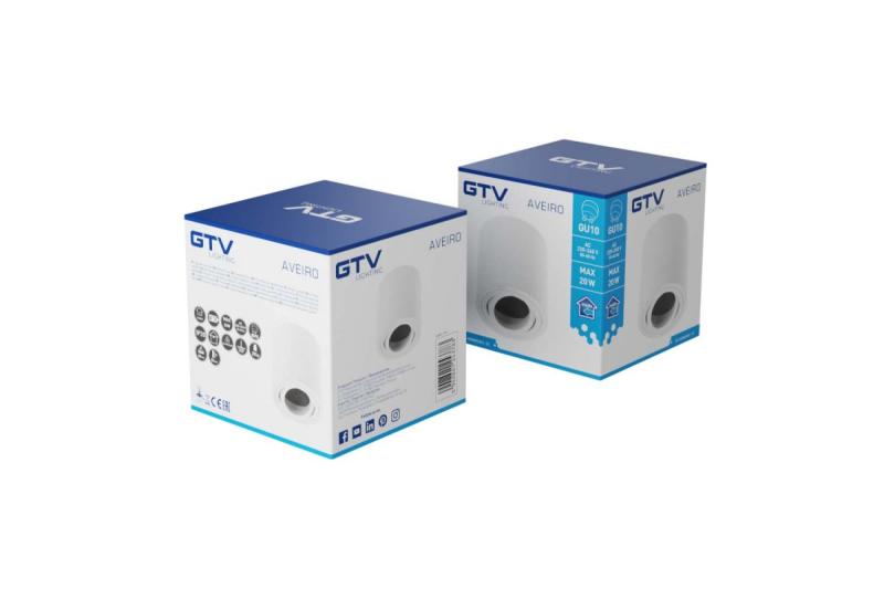 Decor Таванна осветителна апаратура AVEIRO алуминий 80x85мм IP20 максимум 20W кръгла бяла. 1208963831