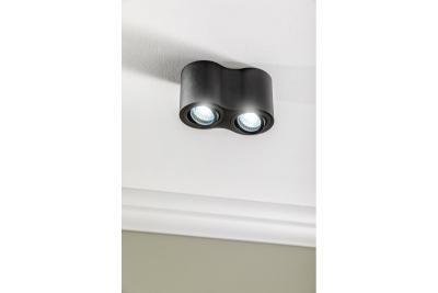 Decor Таванна лампа AVEIRO DUO BIS алуминиева 160x80x90мм IP20 максимум 20W*2 кръгла черна. 1208963834