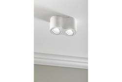 Decor Таванна лампа AVEIRO DUO BIS алуминиева 160x80x90мм IP20 максимум 20W*2 кръгла бяла. 1208963835
