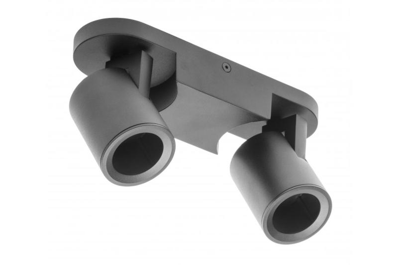 Decor Таванна светлинна апаратура BLINK AC220-240V 50/60 Hz GU10 макс. 20W*2 IP20 двойно черна. 1208963842