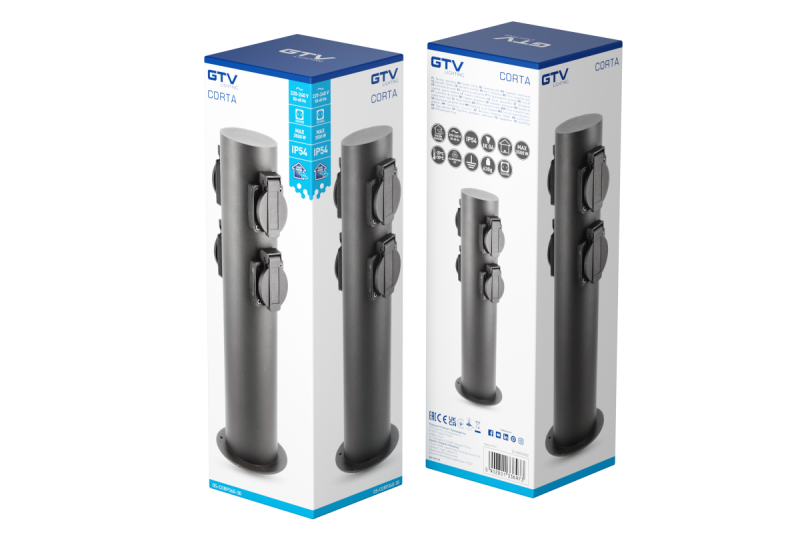 Decor Градинска пост CORTA-P 36 IP54 AC220-240V 50-60Hz 4 * Schucko гнездо макс. 3500W графит 1208963859
