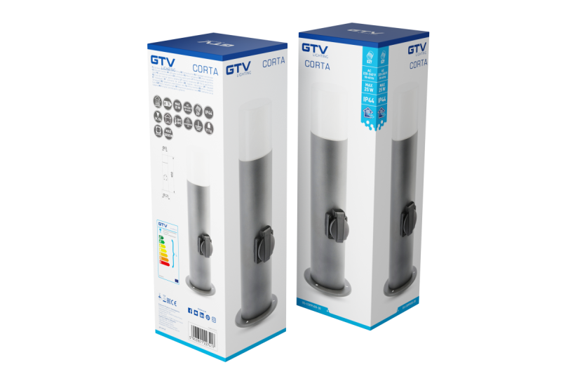 Decor CORTA-P 40 градинска лампа E27 MAX.25W IP44 AC220-240V 50-60Hz гнездо макс. 3000W болард графит 1208963861