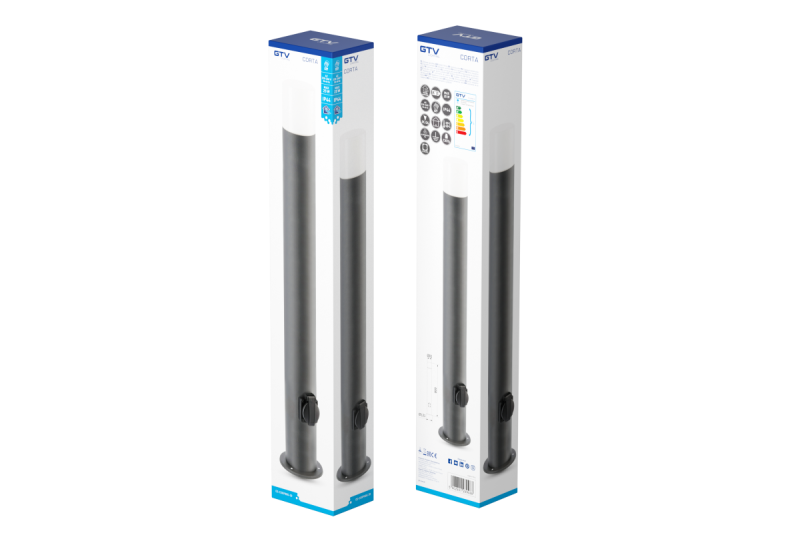 Decor CORTA-P 80 градинска лампа E27 MAX.25W IP44 AC220-240V 50-60Hz гнездо макс. 3000W болард графит 1208963864