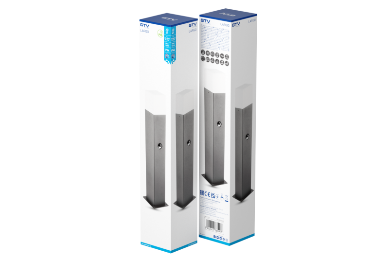 Decor Градинска луминера LARGO-P PIR 50 E27 MAX.15W IP44 AC220-240V 50-60Hz пост графит 1208963920