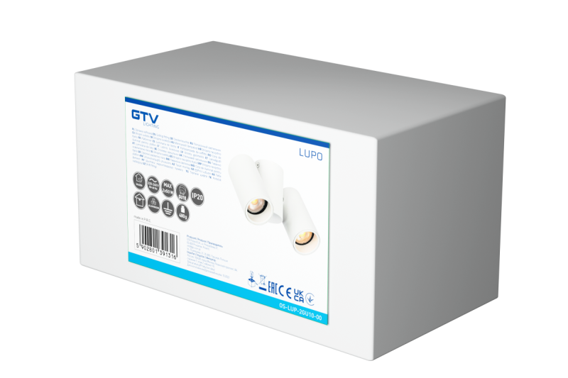 Decor Таванна лампа LUPO алуминий 17.5x5.6x11.5 IP20 2*GU10 макс. 50W кръгла бяла 1208963925