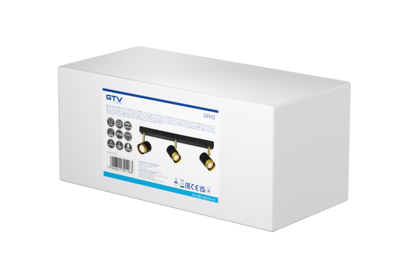 Decor Таванна лампа ORIO алуминий 43.0x5.5x14.0 IP20 3*GU10 макс. 50W кръгла черна 1208963967