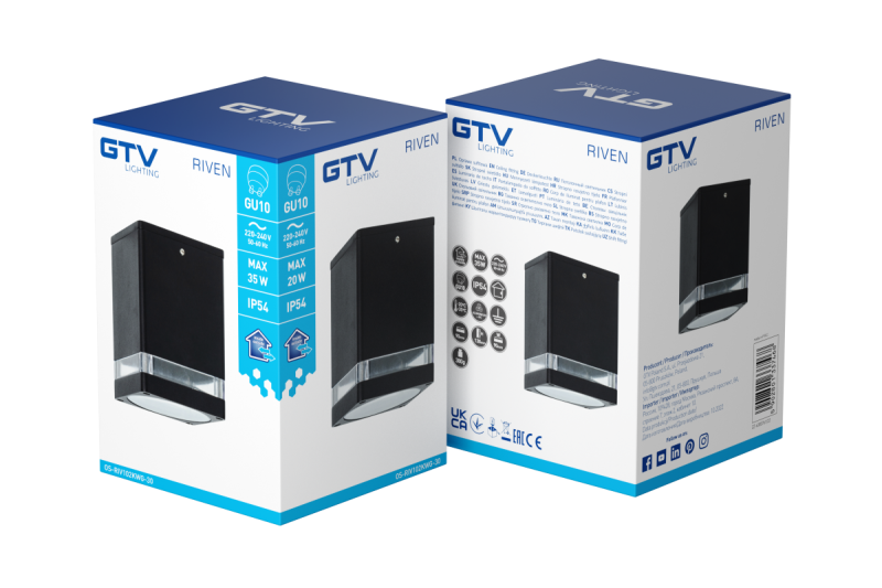 Decor Таванна лампа RIVEN алуминий 102x120 IP54 максимум 35W квадратен графит 1208963983