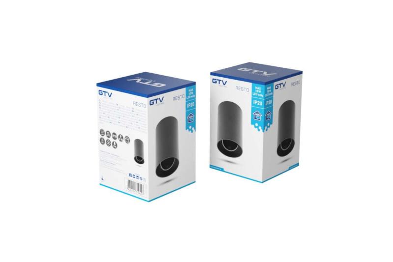 Decor Светлинно тяло за таван RESTO PC φ80x125mm IP20 максимум 20W кръгло черно. 1208963985