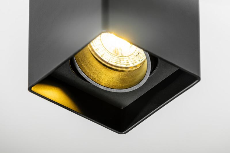 Decor Светлинно тяло за таван RESTO PC 80x80x125мм IP20 максимална мощност 20W квадратно черно. 1208963987