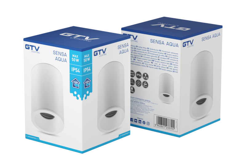 Decor SENSA AQUA таванна лампа алуминий 85x115 IP54 максимум 50W кръгла бяла 1208964007