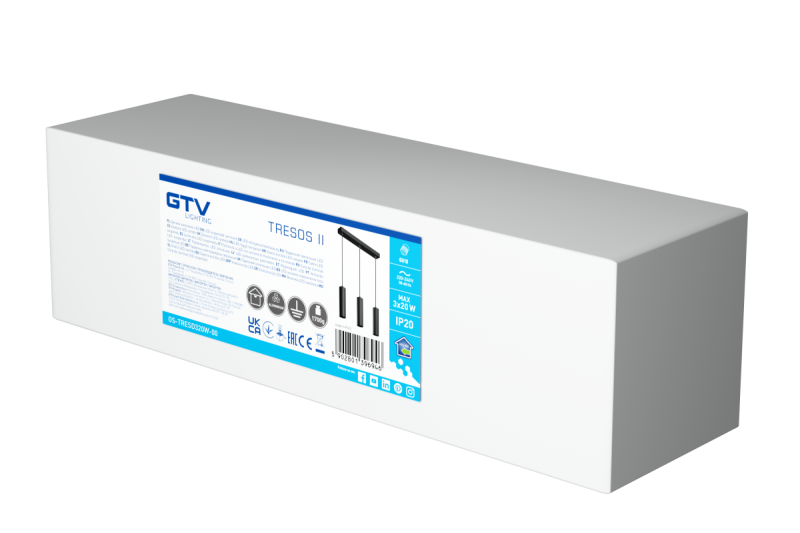 Decor Висящо осветително тяло TRESOS II 3xGU10 алуминий IP20 макс. 3x20W черно 1208964030