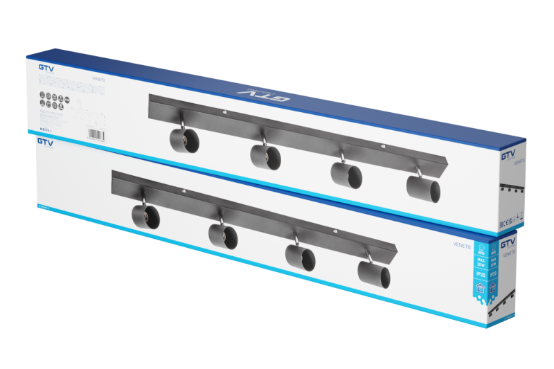 Decor Таванна лампа VENETO IP20 макс. 20W 4 x GU10 кръгла черна. 1208964042