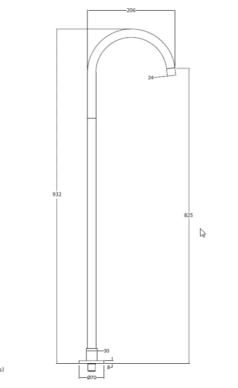 Водна революция Flow стоящ смесител за умивалник с PVD чучур, изчистено светло злато T1677WGE