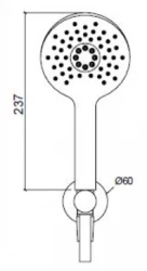 Waterevolution Flow комплект кръгъл ръчен душ със стенно свързване мед T1621RCPE