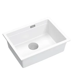 Quadri Newport II Бяла гранитна мивка,монтаж под плота, 560x450 мм 1208966922