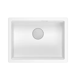 Quadri Newport II Бяла гранитна мивка,монтаж под плота, 560x450 мм 1208966922