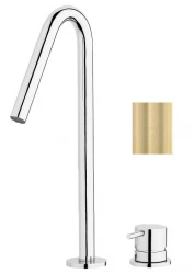 Waterevolution Flow 2-дупков мивка за злато с висока V 120mm излив T1122VWGE