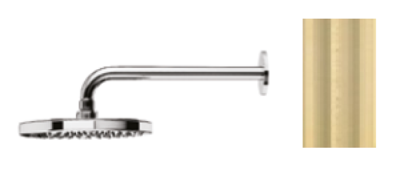 Waterevolution Flow душ 250 мм за стена PVD Light Gold T164125WGE