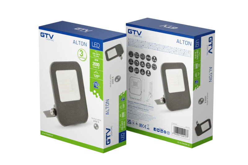 Прожектор ALTON, LED, 20W, 2000lm, 4000K, AC220-240V, IP65 1208966956