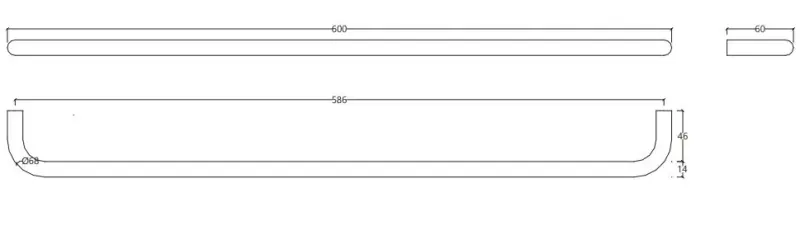 Waterevolution flow Поставка за кърпи 60cm Light Gold A112WGE