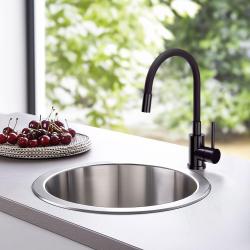 Quadri Bristol Кухненски смесител с гъвкав чучур, PVD черно 1208967083