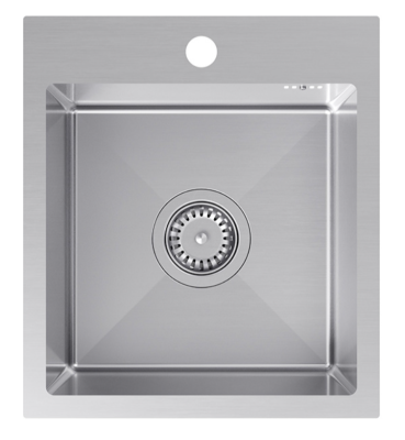 Quadri Dixton 40 Комплект иноксова мивка 400x450 mm с отвор за кран, за монтаж отгоре и кухненски кран Quadri Bristol от неръждаема стомана