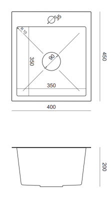 Quadri Dixton 40 Комплект иноксова мивка 400x450 mm с отвор за кран, за монтаж отгоре и кухненски кран Quadri Bristol от неръждаема стомана