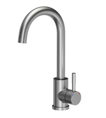 Quadri Dixton 50 Комплект иноксова мивка 500x450 mm с отвор за кран, монтаж отгоре и кухненски кран Coventry от неръждаема стомана