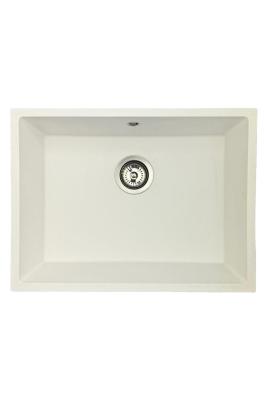 Гранитна мивка GraniteMy Universal, бяла, 55x40 см, бял, за вграждане, подмонтирване и нивелиране, с неръждаема тапа 1208967109