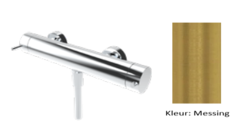 Waterevolution Flow термостатичен душ със смесителен комплект Месинг Естествен T140TNLE