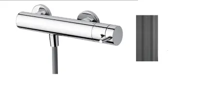 Waterevolution Flow душтермостат с душкомплект кръгъл PVD gun Metal T140TNRGME
