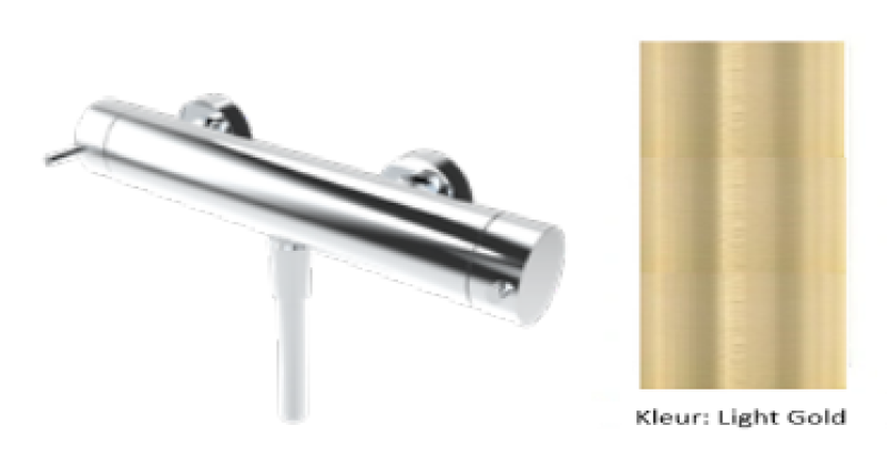 Ватереволюция Flow душ термостат с душ комплект кръгъл PVD светло злато T140TNRWGE