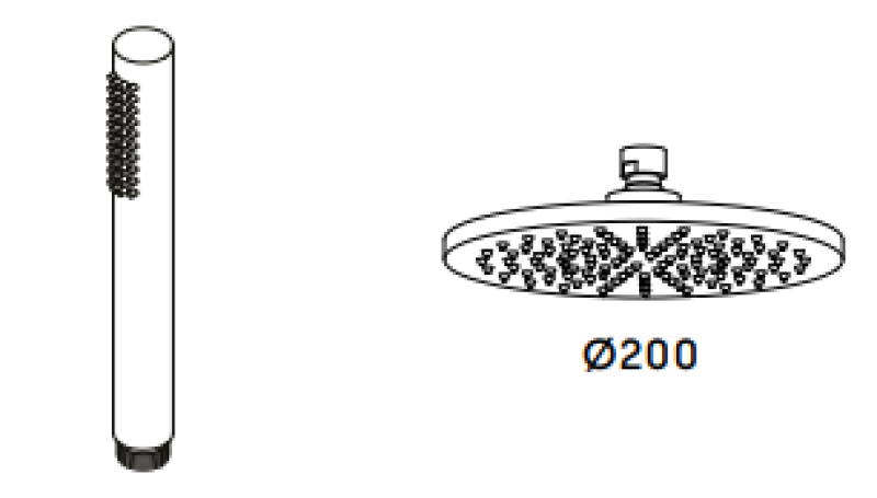 Waterevolution Flow душкомбинация с дъждовен душ хром 200 мм T141N01