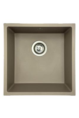 GraniteMy Universal Гранитна мивка в сив цвят 40x40 cm, монтаж под, над и на нивото на плота, с иноксова цедка 1208967211