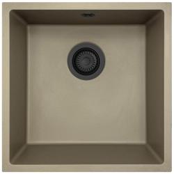 GraniteMy Universal Гранитна мивка в сиво 40x40 cm, монтаж под, над и на нивото на плота, с черна цедка 1208967213