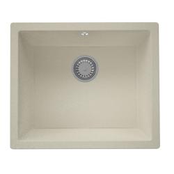 GraniteMy Universal Гранитна мивка в пясъчно бежово 50x40 cm, монтаж под, над и на нивото на плота, с иноксова цедка 1208967219