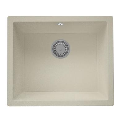 GraniteMy Universal Гранитна мивка в пясъчно бежово 50x40 cm, монтаж под, над и на нивото на плота, с иноксова цедка 1208967219