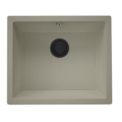 GraniteMy Universal Гранитна мивка в сиво 50x40 cm, монтаж под, над и на нивото на плота, с черна цедка 1208967224