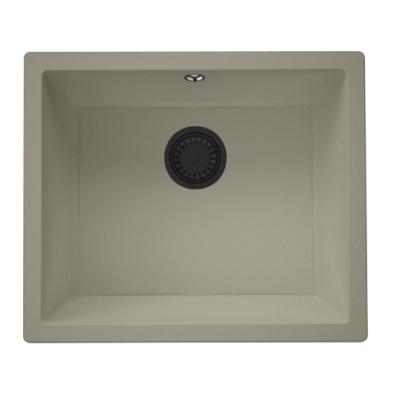 GraniteMy Universal Гранитна мивка в сиво 50x40 cm, монтаж под, над и на нивото на плота, с черна цедка 1208967224