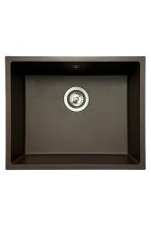 GraniteMy Universal Гранитна мивка в цвят кафе 50x40 cm, монтаж под, над и на нивото на плота, с иноксова цедка 1208967227