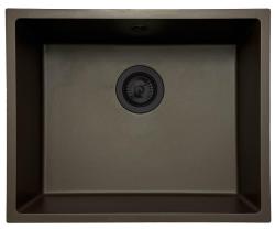 GraniteMy Universal Гранитна мивка в цвят кафе 50x40 cm, монтаж под, над и на нивото на плота, с черна цедка 1208967228