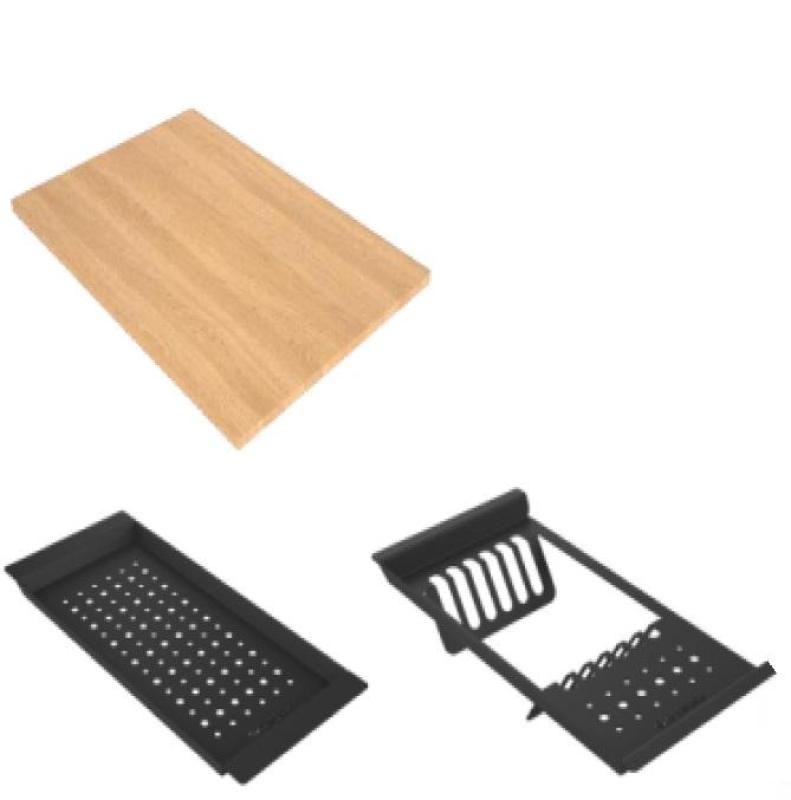 Гранитната мивка GraniteMy Steam 56x48 см черна за монтаж на плот с черна тапа, включително аксесоари 1208967233