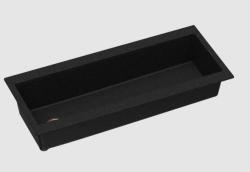 GraniteMy Trog гранитна много голяма черна мивка 116x50 см черен монтаж с отвор за кран с медна тапа 1208967238