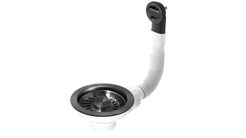 Granitemy комплект за кошница PVD, четкано оръжие, комплект за отвод на мивка, включително преливник, кръгъл и правоъгълен 1208967253