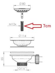 Гранитна куха винт 7см M12x70mm за удължаване на комплект за анкериране за дебели материали 1208967255