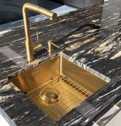 Лорейн SL решетка за дъното на мивка PVD злато златен решетка за мивка 48x38cm 1208967377