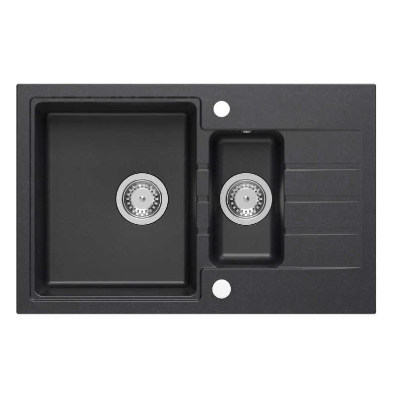 Quadri жилетка антрацит 1,5 гранитна мивка с отцедник, обърнима 78x50см 1208967381