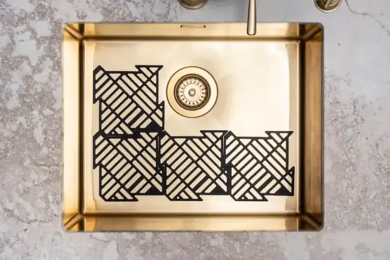 Magisso Happy Sink Пъзел черен защитник на дъното 4 броя за мивка черен 32,5 x 32,5 см 1208967385